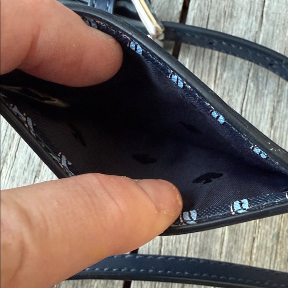 Kate Spade NY Link Camera Bag Blue Multi Saffiano PVC w/Matching Card Holder - Picture 7 of 16